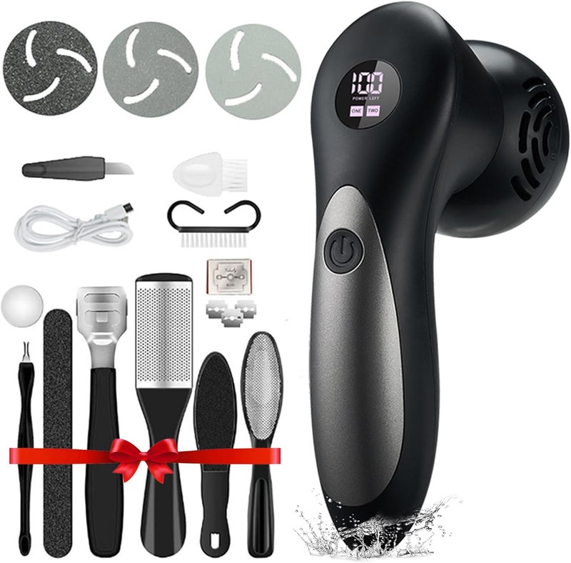 Doeean Electric Feet Foot Callus Remover Equipped with A Vacuum System Foot Scrubber 17 in 1 Professional Foot Care Tool Ipx6 Waterproof Rating for Removing Hard Cracks Dryness and Dead Skin (Black) - Image 1